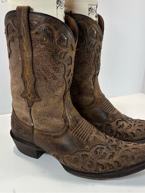 Ariat Vera Cruz Overlay Brown Leather Western Redwood Cowgirl Boots Women 8 B